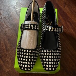 Sam Edelman Michaela Black Studded Flats sz 8